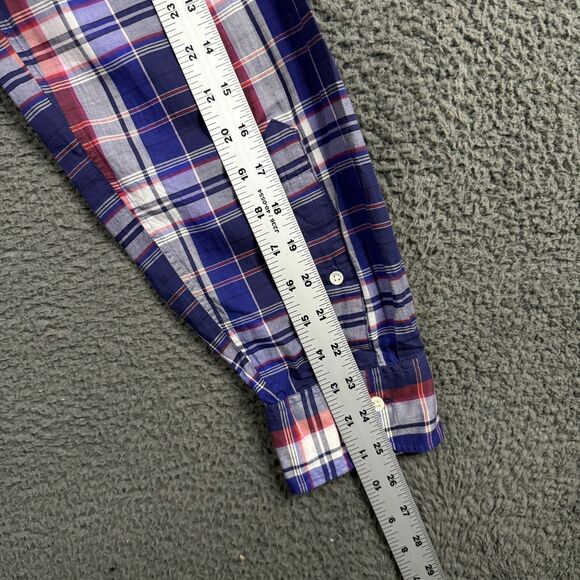 Sid Mashburn Shirt Mens XL Blue Plaid Button Down Long Sleeve Preppy Lightweight - Picture 13 of 14